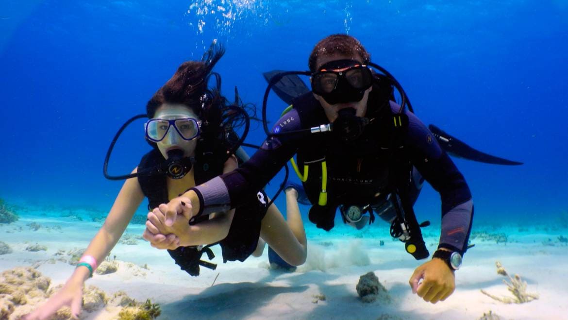 Scuba diving experience at grand island Goa